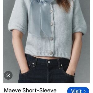 Anthropologie Light Blue Short-Sleeve Cardigan